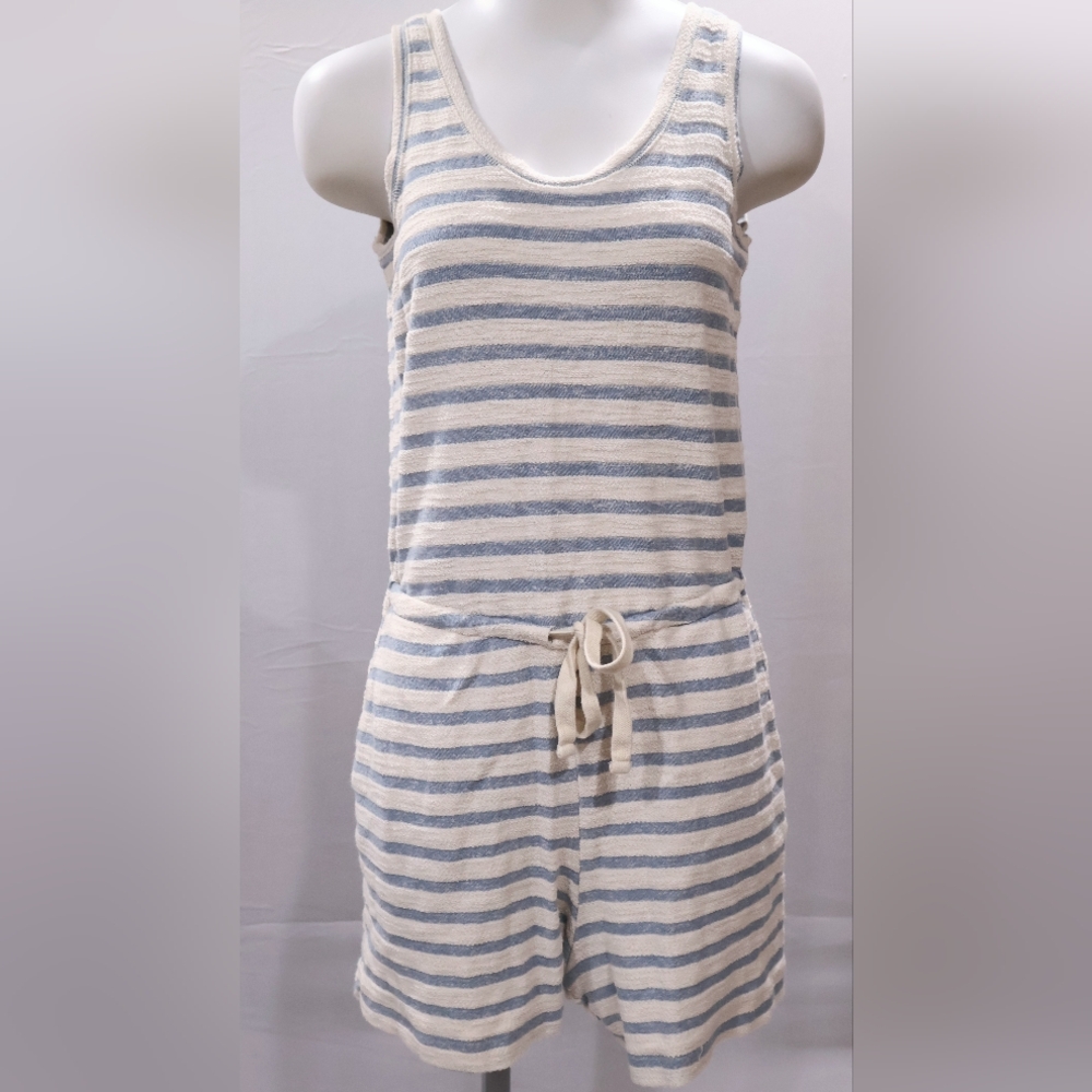 Old Navy | Waist-Defined Sleeveless Striped Terry Beach Romper